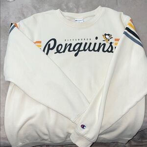 Champion Cream Pittsburgh Penguins Crewneck Sweater